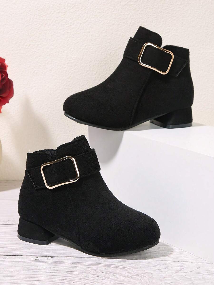 Botas elegantes, cómodas y antideslizantes para niñas, adecuadas para viajes en interiores / exteriores, temporadas de otoño / invierno - Negro - Ver 1