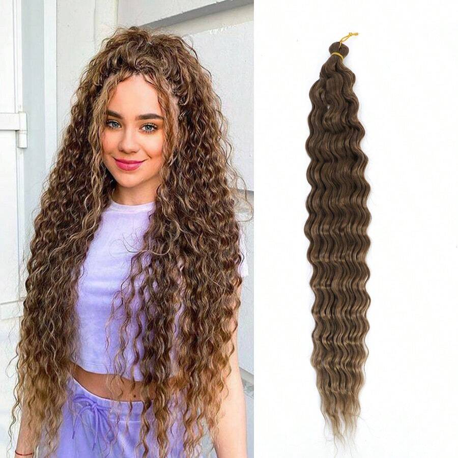 Ocean Wave Crochet Hair 22 Inch Deep Wave Braiding Hair Long Curly ...