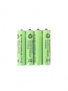 Pack Of 4 AAA 600mAh Rechargeable Batteries - Green - View 2