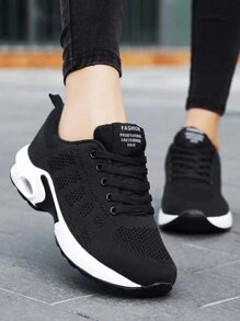 Zapatillas de Tenis Ortopédicos para Mujeres Cómodas, con Suela Gruesa y Transpirable, Ideales para Correr y Caminar. - Negro - Ver 1