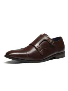 Men's Premium Monk Strap Slip-On Dress Loafers - Comfortable Leather-Like, Versatile For Business & Casual,Higher Quality! - 咖啡棕 - 查看 7
