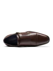 Men's Premium Monk Strap Slip-On Dress Loafers - Comfortable Leather-Like, Versatile For Business & Casual,Higher Quality! - 咖啡棕 - 查看 9