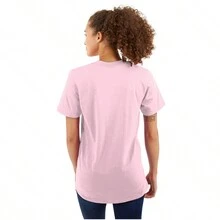 BRISCO BRANDS Breast Cancer Awareness Save Second Womens Graphic T Shirt Tees - Hồng nhạt - Xem 2