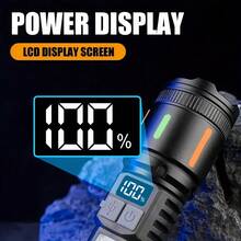 Super Bright White Laser Flashlight, Stretchable And Focusable For Long Distance, TYPE-C Rechargeable Portable Flashlight, Suitable For Outdoor Lighting And Hiking - Black - View 5