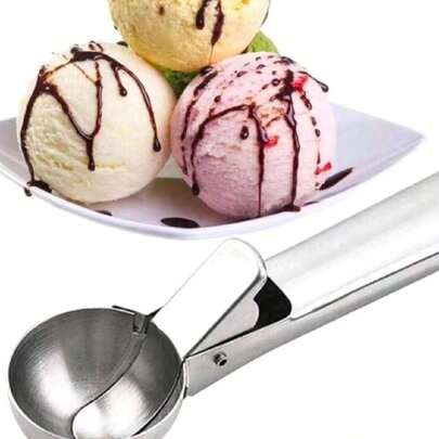 1PC Stainless Steel Ice Cream Scoop, Fruit Baller Melon Scoop And Ice Cream Spoon Tool,Ice Cube,Party,Travel,Wedding,Birthday,Camping,Graduation,Bachelorette Party,Bachelorette,Kitchen,Kitchen Items,Storage,Decor,Outdoor.