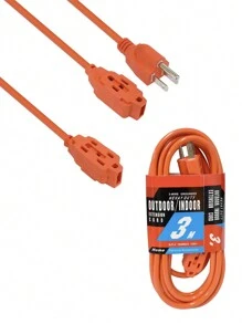 Extensión De Corriente Eléctrica 3 Conexiones Trifásicas Uso Rudo Doméstico - Naranja - Ver 1