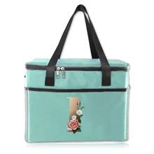 Insulated Lunch Box Bag Cooler Box Canvas Thermal LunchBox Large Capacity Tote Bag Initial Name A To Z Gold Letter Flower Printing For Women's Work Food Storage Bags Portable Waterproof Handbags For Office School Picnic Camping Travel School Organizer Bags Teacher Storage Bags Classroom Bags Classroom Organizer BagsLunch BagWomanFor Women LadiesSchool Supplies Stuff Accessories - Green - View 22