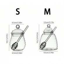 Cirelle 1 borcan de miere cu lingură și capac, vas de miere din sticlă cu 17 compartimente în formă de fagure, potrivit pentru bucătăria de acasă, restaurant, cafenea, articole esențiale Rama Kitchen, utilizare în bucătărie, consumabile pentru restaurante de înaltă calitate, cadou de casă nouă, utilizare la petreceri, cină în familie, utilizare la ceaiul de după-amiază