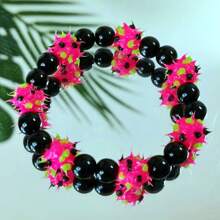 1 pieza Pulsera elástica hecha a mano con cuentas de bolitas de silicona en diseño alternativo, textura suave adecuada para uso diario - Esférico - Ver 11