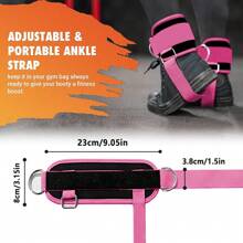 Correa para el tobillo para máquina de cables para mujeres y hombres, ajustable, accesorio de correa para el tobillo de gimnasio para máquina de cables para patadas hacia atrás, ejercicios de glúteos, extensiones de piernas, flexiones, abductores de cadera, accesorio de brazalete para el tobillo para máquina de cables (1 paquete) - Rosa - Ver 2