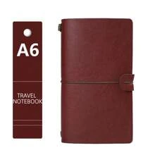 Binding Creative Notebook With Metal Bookmark Include Kraft Paper + Lined Paper + PVC Storage Bag For Hand Ledger Retro Portable Travel Diary Notebook Students School Stationery Supplies