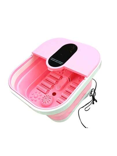 Tina de Hidromasaje para Pies, Plegable, con Burbujas, Portatil, con luz roja y Termico, para Spa