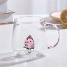 3D Glass Cup With Handle, Cute Animal & Plant Designs, Suitable For Coffee, Juice, Milk Tea, Beverages In Summer And Winter, Great For Christmas