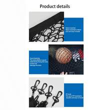 1pc Car Trunk Mesh Netting Storage Bag, Auto Fixed Luggage Organizer Pouch, Vertical Barrier Net For Vehicle Storage - Black - View 11