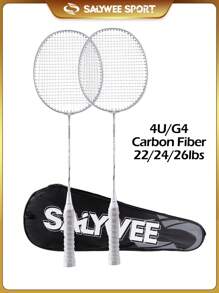 SALYWEE 2pcs With Free Bag Carbon Fibre Badminton Racket 4U 22/24/26lbs Beginner Offensive Type For Home Entertainment Fitness - Multicolor - View 12