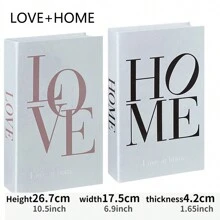 3PCS LOVE AT HOME - Fashion Home Decoration Books, Creative Living Room Desktop Decorations, Windowsill Wall Decoration Book Models, Suitable For Rooms, Kitchens, Bedrooms, Offices, Desks, Birthday Parties, Holiday Parties, Weddings, Celebration Parties, Teacher Gifts, Artificial Flower Decoration Tray Bases, Graduation Teacher Gifts Holiday Accessories Decoration Mariage Champetre Decoration Maison 2PCS/1PC