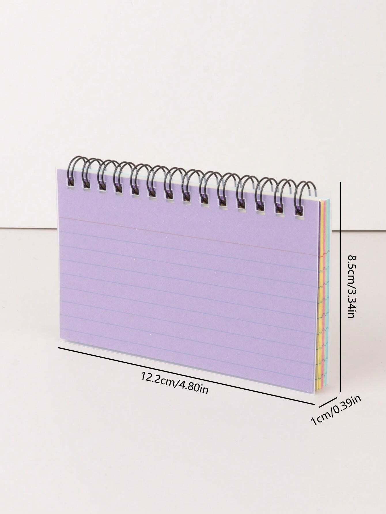 5色セパレート式ノートブック 鮮やかな横罫線と手軽に引き裂けるインデックスカード付き、ノートテイキングやSNSカッコイイ書き出しに最適