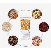 LIVINGANDHOME 1 Piece Countertop Cereal Dispenser,Cereal Storage Container,Organization And Storage Container For Kitchen,Dry Food Dispenser,Kitchen Storage Organizer,Food Dispenser For Rice, Pasta, Grains, Nuts, Candies, Oatmeal, Snacks,Coffee Beans,Beans,Kitchen Tools - White - View 11