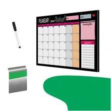 Mural De Planejamento Organização Semanal Mensal Em Metal Planner Planejador De Parede - MP23 29x40cm - 1 Caneta e Suporte - Visão 1
