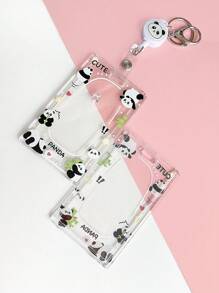 1pc Kawaii Panda S Transparent Acrylic Card Cases Useful Work Card Transportation Cute Cartoon Simple Transparent Card Set Campus Bus Meal Card Factory Brand Work Permit Protection Set Hard License Holder Card Holder Card Holder Wallet Business Card Holder Credit Card Holder Id Card Holder Card Holder Women For Women Card Wallet