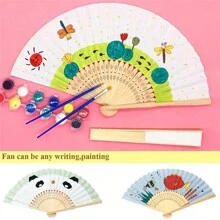 3 Stücke weiße faltbare Papierfächer, DIY tragbarer chinesischer Bambusventilator, Hochzeitsgeschenke für Gäste, Geburtstags-Party-Dekoration Malerei Fächer, für Weihnachten, Valentinstag, Neujahrsgeschenke, Heim- und Raumdekoration, für Schulbedarf, Rückkehr zur Schule