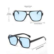 conjuntos 3 piezas gafas de moda de aviad de doble puente para hombres y mujeres, accesorio diarias y sesiones de fotos - Multicolor - Ver 5