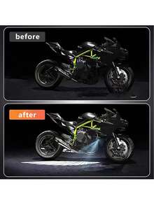 2 piezas Nueva luz LED de proyección de alas de ángel para motocicleta, luz de bienvenida y luz de ambiente - Azul - Ver 4