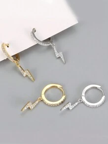 1pair Fashionable Luxury & Unique Design Inlaid Pendant Earrings, Daily All-Match Accessory Gift - Geometric Type - View 11