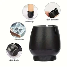 32pcs Thickened Chair Leg Covers, Wear-Resistant Protection Caps For Silence And Wooden Floor, Suitable For Chair, Stool, Table Foot Pad