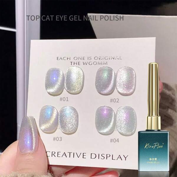 1 pieza 15ML Esmalte de uñas magnético remojable para manicura en gel con diseño de gato color blanco con cristal de hielo y luna plateada, esmalte de uñas magnético para decoración de uñas con purpurina, esmalte remojable semipermanente que absorbe rayos UV/LED. Introducción al esmalte de uñas: Este set de esmalte de uñas en gel es un regalo ideal para aniversarios, acciones de gracias, Navidad, cumpleaños Y2K, festivales, Día de San Valentín, Día de la Madre, así como para hacer en casa. DIY de esmalte de uñas: disfrute del tiempo de arte de uñas junto con la familia y amigos en casa