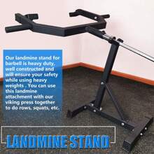 Heavy Duty Fitness Stand For LAT Pulldown Attachments & LAT BarEquipment, Viking Press Landmine Handle For 2-Inch Barbell, T-Bar Row Attachment Core Strength Training Accessories, Shoulder Press Landmine Attachment Equipment - Black - View 4