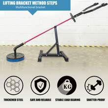 Heavy Duty Fitness Stand For LAT Pulldown Attachments & LAT BarEquipment, Viking Press Landmine Handle For 2-Inch Barbell, T-Bar Row Attachment Core Strength Training Accessories, Shoulder Press Landmine Attachment Equipment - Black - View 5