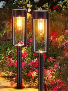 1入組室外太陽能路燈，IP65防水自動開關太陽能花園燈，太陽能山水路徑草坪燈，聖誕節園藝裝飾燈，用於草坪，花園，後院，車道，公園，庭院，人行道照明裝飾燈 - 彩色 - 查看 8