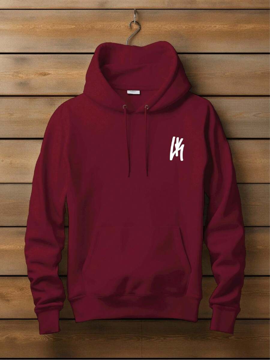 Men Sweatshirts - 酒紅色 - 查看 1