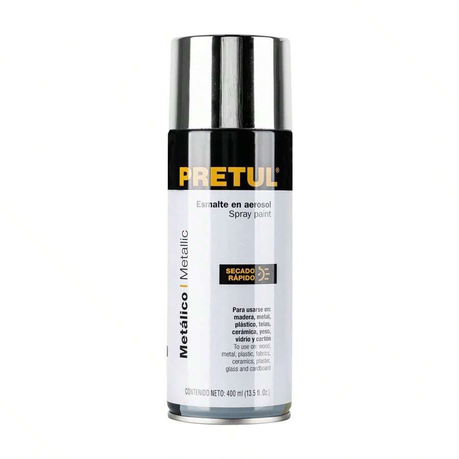 PINTURA EN AEROSOL METALICA CROMO 400ML PAM-CR-P PRETUL 27177 - Plateado - Ver 1