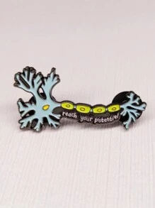 1pc Neuro Cell Pin Badge "Unlock Your Potential" Science Micro-Pin, For Bags, Clothes & Hats Decoration Dress Accessories Pin For Clothes Bag Charm School Office Accessories Shirts Jacket Jewelry Christmas Halloween Clothes Pin Funny Cute Teacher Gifts Costume Accessories Bag Charms