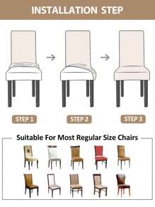 4pcs/6pcs/Set Solid Color Splash-Proof Chair Cover, Modern Minimalist Polyester Elastic Dining Chair Cover, Suitable For Wedding, Restaurant, Office, Party, All Seasons