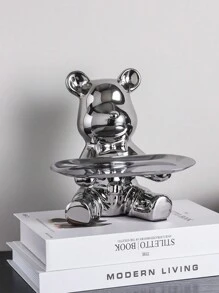 Eine keramische bärförmige Platte, dekorative Platte zum Aufbewahren und Präsentieren von Schmuck, geeignet für Esszimmer und Wohnzimmer Dekoration, Valentinstag, Schulbeginn