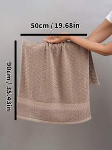 QIBHI 1/2/9pcs Plain-Color Jacquard Bath Towels, Lightweight & Absorbent, Suitable For Bathroom, Travel, Home Use Back To School For Beauty Salon Home Bathroom
