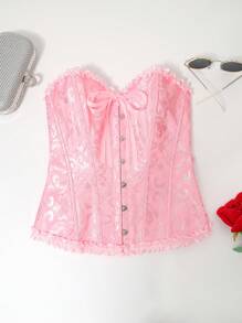 Bustieră strânsă, cu șireturi, pentru modelarea corpului, corset jacquard