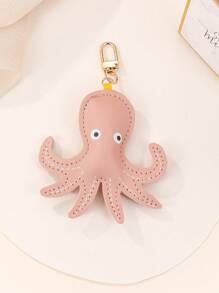 1pc Unisex Cartoon Octopus Keychain Creative Animal Pendant Fun Gift For Friends, Bag Charm - Pink - View 2
