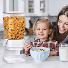 LIVINGANDHOME 1 Piece Countertop Cereal Dispenser,Cereal Storage Container,Organization And Storage Container For Kitchen,Dry Food Dispenser,Kitchen Storage Organizer,Food Dispenser For Rice, Pasta, Grains, Nuts, Candies, Oatmeal, Snacks,Coffee Beans,Beans,Kitchen Tools - White - View 6