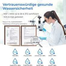 Waterdrop G3P600 Reverse Osmosis System, 600 GPD, 8000 Liters, Decalcifier, Reverse Osmosis System Under Sink, Reduces TDS, 2:1 Pure For Drain, Smart LED Faucet - White - View 6