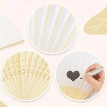 3 Stücke weiße faltbare Papierfächer, DIY tragbarer chinesischer Bambusventilator, Hochzeitsgeschenke für Gäste, Geburtstags-Party-Dekoration Malerei Fächer, für Weihnachten, Valentinstag, Neujahrsgeschenke, Heim- und Raumdekoration, für Schulbedarf, Rückkehr zur Schule