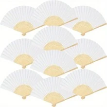 3 Stücke weiße faltbare Papierfächer, DIY tragbarer chinesischer Bambusventilator, Hochzeitsgeschenke für Gäste, Geburtstags-Party-Dekoration Malerei Fächer, für Weihnachten, Valentinstag, Neujahrsgeschenke, Heim- und Raumdekoration, für Schulbedarf, Rückkehr zur Schule