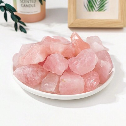 100g/Bag Natural Rose Quartz Mineral Specimen High Quality Pink Crystal Healing Irregularly Shaped Good-Looking Raw Stone Decoration