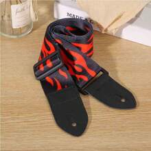 民谣木吉他背带 - 持久耐用，款式时尚 - 通用，适用于古典吉他、电吉他和贝斯吉他、吉他背带、吉他、原声吉他、蓝色驱魔人、贝斯、Klarnet>黑色