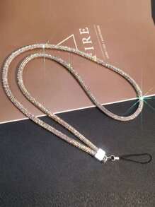 Fashionable Multi-Color Mobile Phone Hanging Strap, Short/Long Wrist Style With Rhinestone Chain For Women, Handmade Luxury Rhinestone Pendant Gifts For Mother, Family, Friends, Birthday, Holiday Phone Charm, Phone Chain