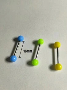 1pc Punk 16mm Long Acrylic Tongue Barbell, Double-Headed Cylinder Tongue Piercing For Men And Women, Classic Body Jewelry