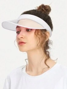 1頂遮陽帽女士男士女孩運動海灘高爾夫戶外防曬遮陽帽透明帽舌 - 透明空頂帽 - 查看 4